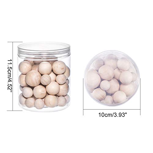 PandaHall Elite - 53 Bolas de Madera de 3 tamaños, 20 mm, 25 mm, 30 mm, Redondas, de Madera Natural, para Manualidades, proyectos de Bricolaje