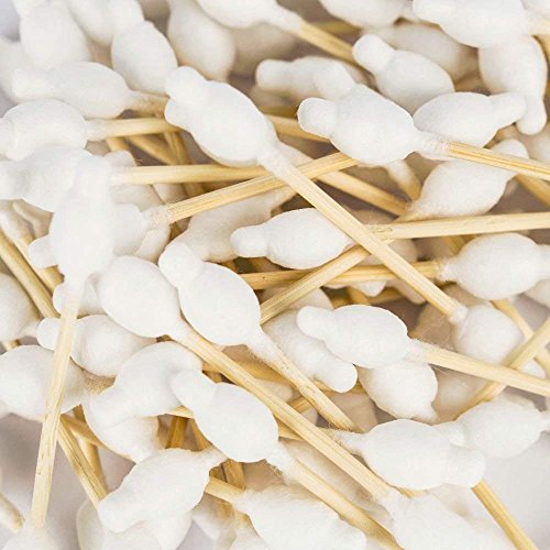 Pandoo 4 hisopos de algodón de bambú para bebés - 100% biodegradable, vegano y sostenible - Hisopos de algodón de alta calidad compostables