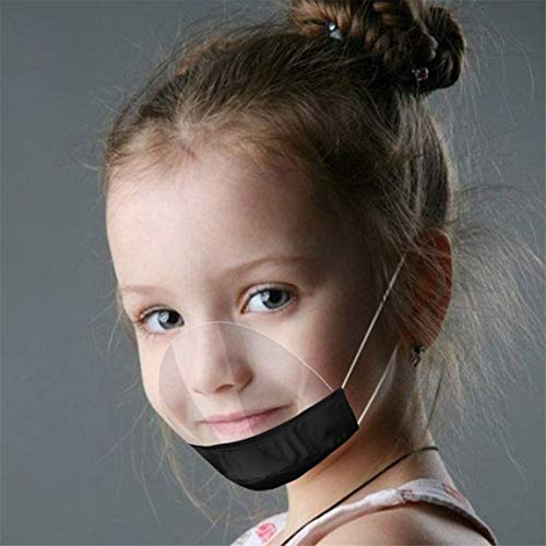 PANGHU 4 Piezas Mini Visera Facial para niños, Protector bucal Transparente Lavable, Protector Facial Reutilizable y cómodo, Protector bucal cómodo para niños y niñas