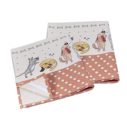 Paños de Cocina, 100% Algodon 50 x 70 cm, Trapos de Cocina, Juego de 2 Blancos con Diseño de Divertido Perro, Regalos Originales para Mujer Amantes de los Perros y Animales
