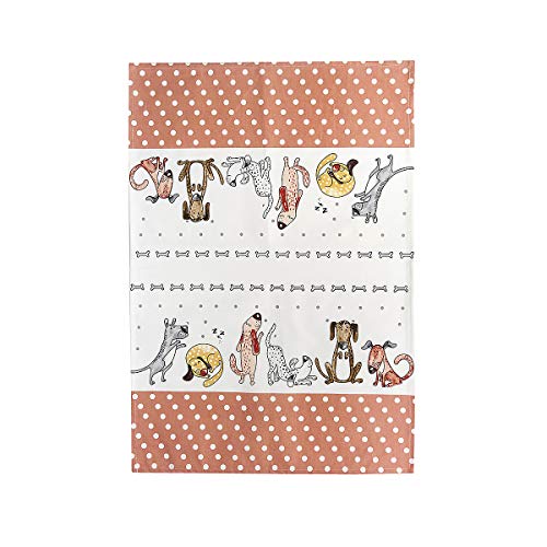 Paños de Cocina, 100% Algodon 50 x 70 cm, Trapos de Cocina, Juego de 2 Blancos con Diseño de Divertido Perro, Regalos Originales para Mujer Amantes de los Perros y Animales