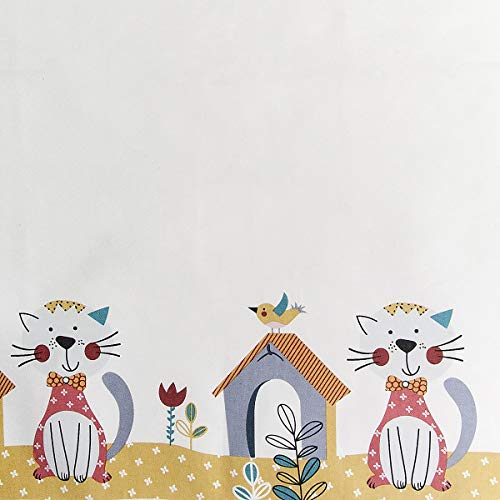 Paños de Cocina, 100% Algodon 50 x 70 cm, Trapos de Cocina, Juego de 2 Blancos con Diseño de Lindo Gato, Regalos Originales para Mujer Amantes de los Gatos y Animales