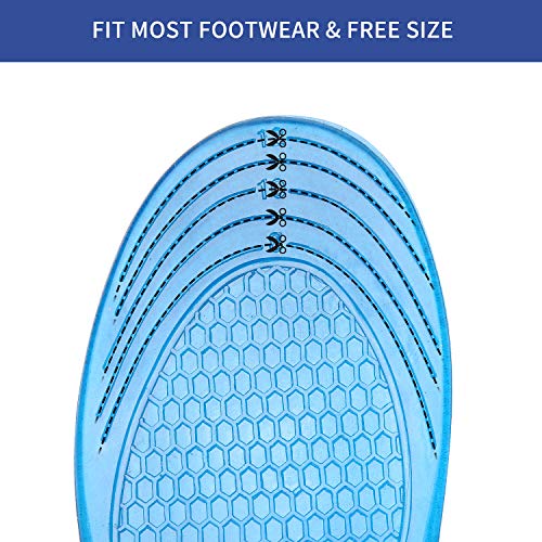 PANSHAN Plantillas de SEBS Plantillas Alivio de Pies Dolorosos Soles de Zapato Insertos Cojín para Trabajo, ocio y Cómodo EU 41-47