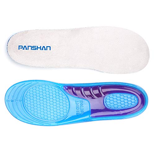 PANSHAN Plantillas de SEBS Plantillas Alivio de Pies Dolorosos Soles de Zapato Insertos Cojín para Trabajo, ocio y Cómodo EU 41-47