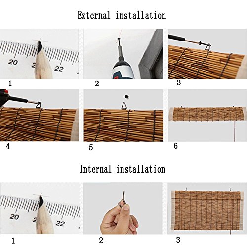 Pantallas de bambú para el Patio, persiana Natural, Cortina de Paja Personalizable a Prueba de Lluvia, Bordes Retro Hechos a Mano, para Interiores/Exteriores