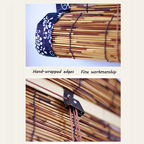 Pantallas de bambú para el Patio, persiana Natural, Cortina de Paja Personalizable a Prueba de Lluvia, Bordes Retro Hechos a Mano, para Interiores/Exteriores