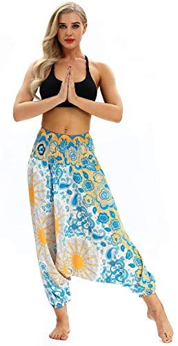 Pantalones de las mujeres s de Bohemia suelta Harem flojo Aladdin pantalones de playa muchachas de la falda de baile ropa de Bohemia estilo retro Pantalones y Pantalones de las señoras Qf shop