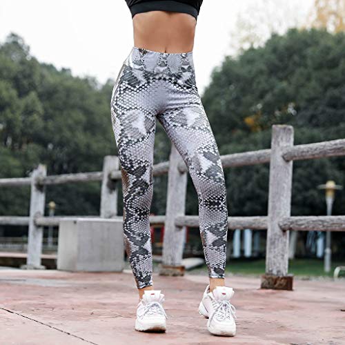 Pantalones de Yoga Mujeres, SUNNSEAN Estampado de Serpiente Leggings de Cintura Alta Serpentine Women Yoga Pantalones Leggins de Malla Moda Pantalón de Chándal