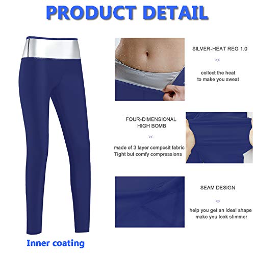Pantalones para Adelgazar,Pantalones Deportivos Mujer, Pantalón de Sudoración Adelgazar, Leggings Push Up, Mallas Termicos de Neopreno, Faja Reductora Adelgazante para Deporte (L)