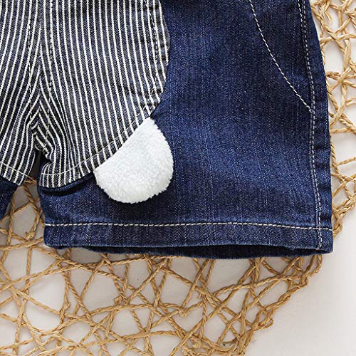 Pantalones Vaquero Cortos para Bebes Niñas Niños Recién Nacidos Verano PAOLIAN Vestidos Peto Tirantes Monos Conjuntos Ropa Bautizo Bebés Peleles Vestir Fiestas 0 Meses-3 Años