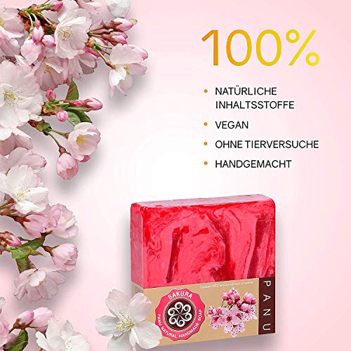 Panu Jabon Natural - Sakura Champu Solido - jabones para regalar (2x 110g)
