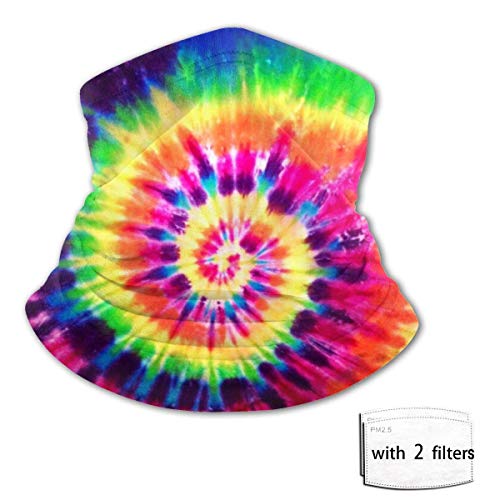 Pañuelo para el cuello Pañuelo Rainbow Swirly Multi-Spiral Tie Dye Balaclava Variedad Toalla de cara Bufanda Cubierta de babero de seda de hielo a prueba de viento con filtro