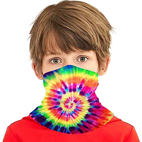 Pañuelo para el cuello Pañuelo Rainbow Swirly Multi-Spiral Tie Dye Balaclava Variedad Toalla de cara Bufanda Cubierta de babero de seda de hielo a prueba de viento con filtro