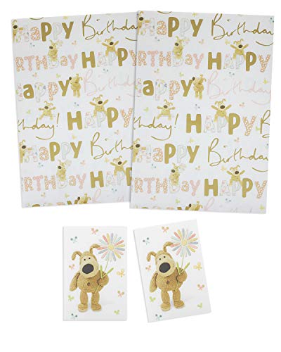 Papel de regalo de cumpleaños – 10 hojas y 10 etiquetas – Bonito papel de regalo y paquete de etiquetas para niños y adultos – Boofle – Papel de regalo para cumpleaños