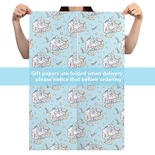 Papel Para Envolver Regalos, GuKKK 8 Hojas Papel de Regalo + 2 Rollo de Cinta, Niños Niñas Cumpleaños Papel Regalo, para Cumpleaños, San Valentín, Día De Fiesta, Baby Shower, Navidad(70 x 50cm)