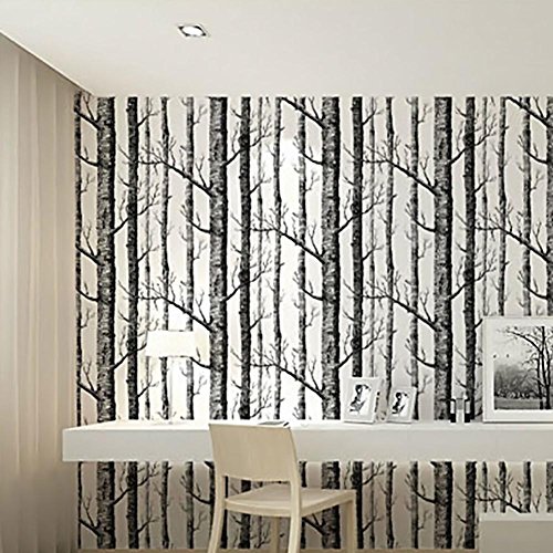 Papel Pintado del árbol de Abedul Decoración Moderna Rollo de Papel de Pared Bosque Fondos de Madera Pared de Fondo de TV Chico Chica