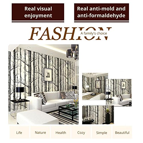 Papel Pintado del árbol de Abedul Decoración Moderna Rollo de Papel de Pared Bosque Fondos de Madera Pared de Fondo de TV Chico Chica