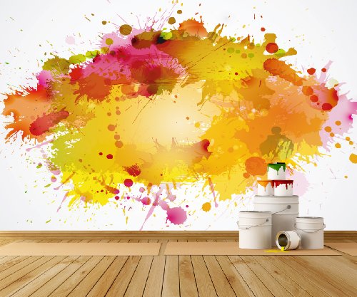 Papel Pintado Fotográfico Color Splash – En Diferentes Tamaños – Papel pintado o a elegir), sin PVC, olores, contaminante en látex sin disolvente), diseño de fotografía de impresión de Trend paredes, papel pintado texturizado Premium, 350x225cm