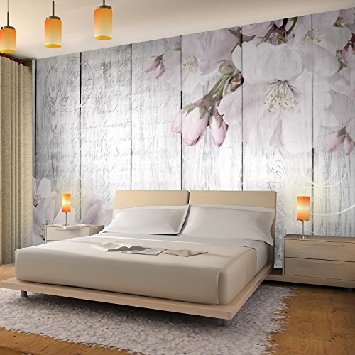 Papel Pintado Fotográfico Flores Sakura 352 x 250 cm Tipo Fleece no-trenzado Salón Dormitorio Despacho Pasillo Decoración murales decoración de paredes moderna - 100% FABRICADO EN ALEMANIA - 9118011b