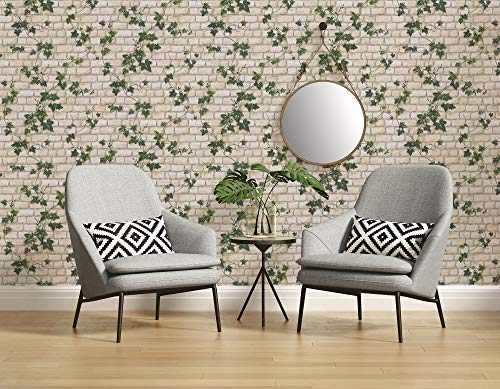 Papel pintado gofrado ladrillo Papel imitacion piedra Papel imitacion ladrillo verde blanco 980434 98043-4 A.S. Création Il Decoro | verde/blanco | Rollo (10,05 x 0,53 m) = 5,33 m²