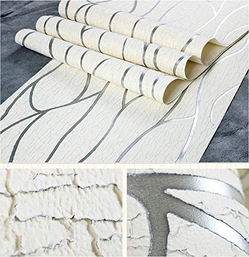 Papel Pintado No Tejido Murales Estereoscópica En 3D Con Franja En Relieve De Color Blanco Papel de Pared Dormitorios Salón Hotel Fondo de TV Elegante Moderno Fine Decor