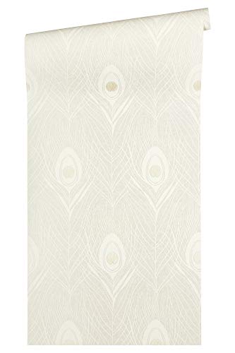Papel pintado tnt plumas de plumas oficina oficina beige gris plateado 369711 36971-1 Architects Paper Absolutely Chic | beige/gris/plateado | Muestra (21 x 29,7 cm)