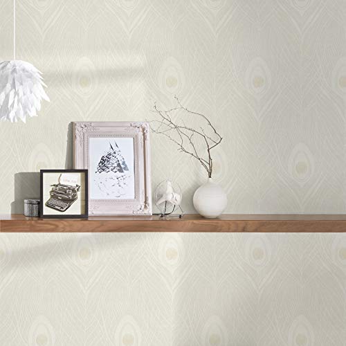 Papel pintado tnt plumas de plumas oficina oficina beige gris plateado 369711 36971-1 Architects Paper Absolutely Chic | beige/gris/plateado | Muestra (21 x 29,7 cm)