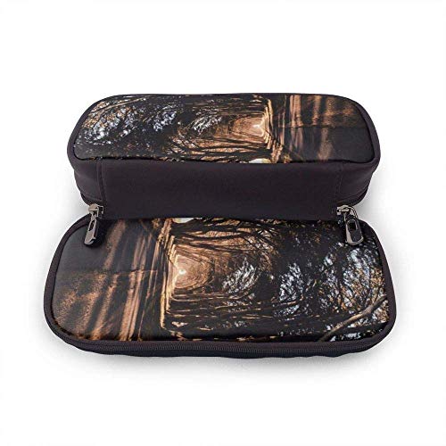 Papelería abstracta para estudiantes Patrón de malla de peine hexagonal con efecto de movimiento de onda abstracta Impresión de imagen geométrica Rotulador Soporte para bolsa de papelería W3.5xL7.9 Ó