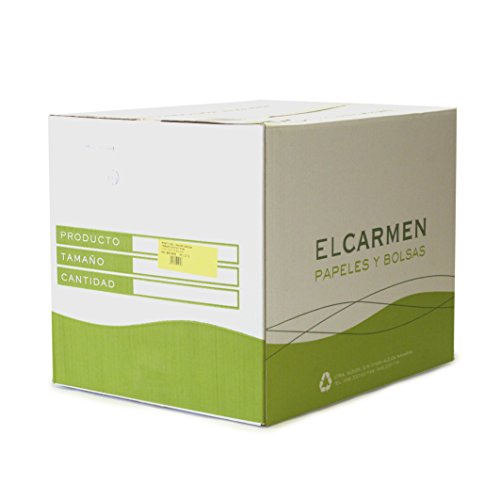 Papeles El Carmen Bolsa con Asa Rizada, Papel, Marrón, 35x41 +12cm, 200 Unidades