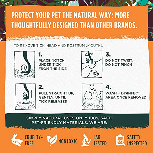 Paquete de 2 Herramientas para Eliminar Garrapatas Simply Natural – Set de 2 Herramientas Quita Garrapatas para Mascotas y Humanos con un Diseño de Gancho de Garrapata Reutilizable e Indestructible