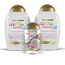 (Paquete de 3) Acondicionador y champú OGX Coconut Miracle Oil 385ml + Aceite milagroso que penetra en el aceite 100ml