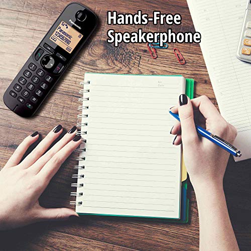 Paquete de 3 teléfonos inalámbricos Panasonic KX TGC223EB digitales con pantalla LCD, color negro