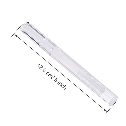 Paquete de 5 bolígrafos vacíos de aceite de uñas de 3 ml, con punta de pincel, cosméticos y brillo de labios, tubo líquido para el crecimiento de pestañas