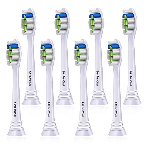 Paquete de 8 cabezales de repuesto para cepillo de dientes Compatible con el cepillo de dientes eléctrico Philips Sonicare. Blanco.