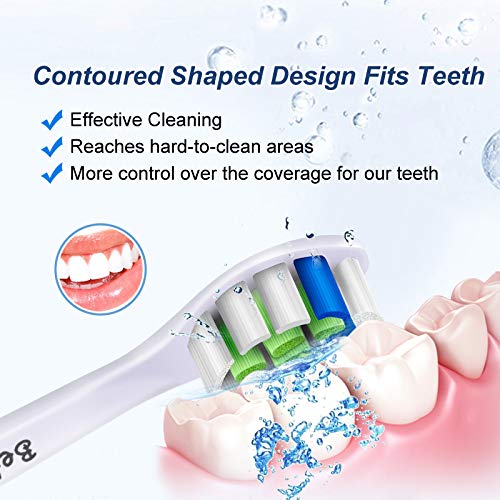 Paquete de 8 cabezales de repuesto para cepillo de dientes Compatible con el cepillo de dientes eléctrico Philips Sonicare. Blanco.