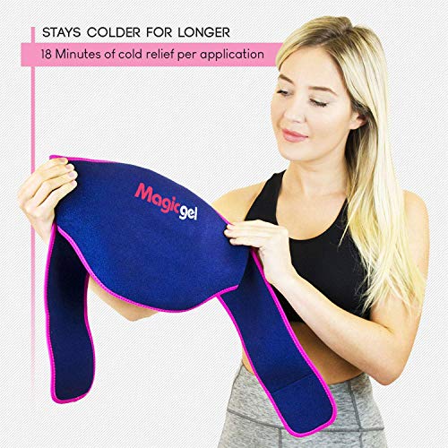 Paquete de gel para el dolor de espalda: Paquete caliente o helado para el alivio del dolor (para lumbares inferiores, nervio ciático, dolor de cola y más) de Magic Gel (Twinpack)