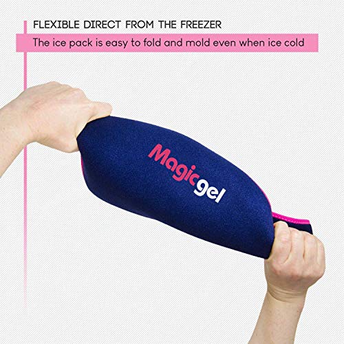 Paquete de gel para el dolor de espalda: Paquete caliente o helado para el alivio del dolor (para lumbares inferiores, nervio ciático, dolor de cola y más) de Magic Gel (Twinpack)
