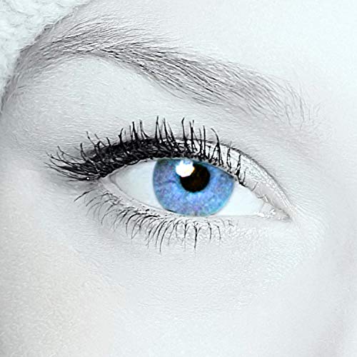Par de lentes de contacto azules, lentillas anuales sin graduar, incluyen estuche gratuito, lentillas azules para ojos oscuros