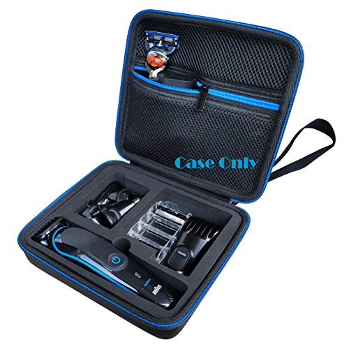 Para Braun MGK3080 Braun MGK5080 Braun MGK3085 Braun MGK3060 Braun MGK3040 MGK3042 Recortador de barba Duro Viaje Estuche Bolso Funda By LAVSS,Negro