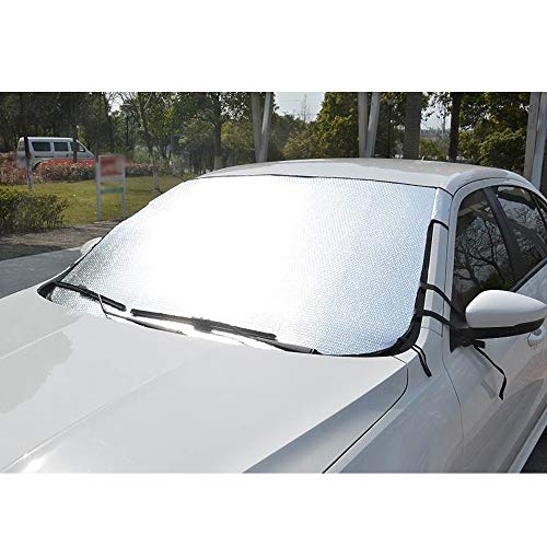 Parabrisas del Coche Cubierta, Doble Cara Plata Protector de Pantalla Solar Rayos Cubierta del Polvo Térmico Cubierta de Hielo Helada, para SUV Most Vehicle (140 * 90cm)