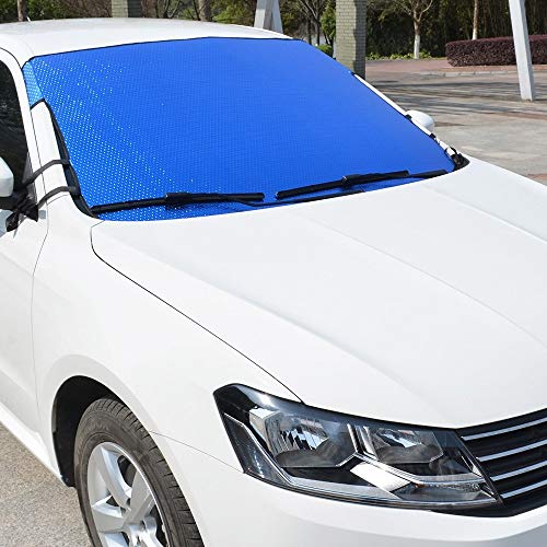 Parabrisas del Coche Cubierta, Doble Cara Plata Protector de Pantalla Solar Rayos Cubierta del Polvo Térmico Cubierta de Hielo Helada, para SUV Most Vehicle (140 * 90cm)