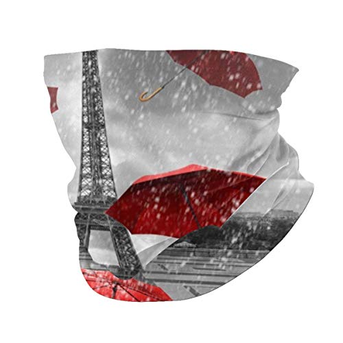 Paraguas frente a la torre, polaina para el cuello, bufanda para la cara, máscara para el polvo, pasamontañas para exteriores, tela para deportes, protección solar, bufanda, escudo
