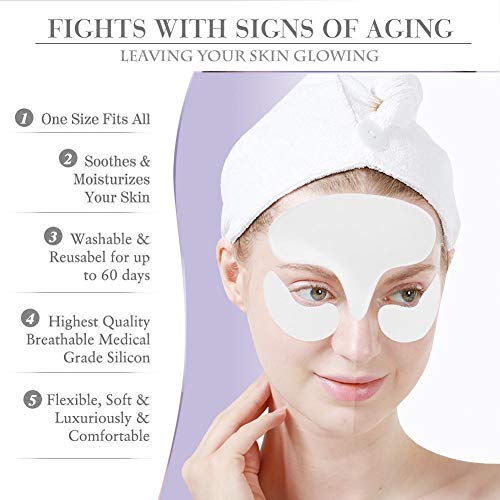 Parche para arrugas en la frente, almohadillas antiarrugas reutilizables de silicona Parches antienvejecimiento para levantar y estirar la piel facial y ocular Eliminar la flexión de la frente y las b