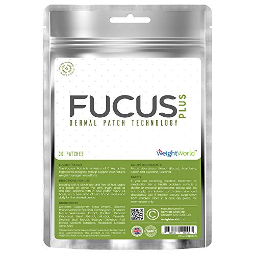 Parches Fucus Plus | Parches Adelgazantes Transdérmicos | Parches Efectivos para Reducir de Peso y Quemar Grasa | con Fucus, Té Verde, Acai, Guaraná y Garcinia Cambogia | 30 Parches | WeightWorld
