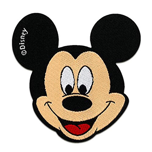 Parches - Mickey Mouse Disney cómico niños - negro - 6,5x6,5cm - termoadhesivos bordados aplique para ropa