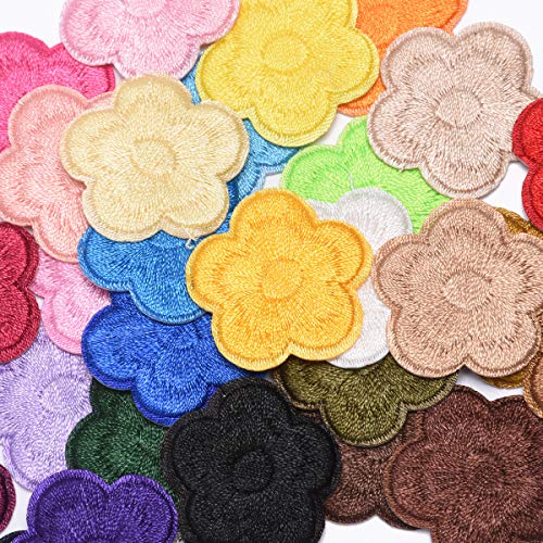 Parches para planchar/Patch Sticker, aplicado para la camiseta jeans Ropa Chaqueta Mochila Bolso y zapato， flor pequeña planta de ciruela 33PCS