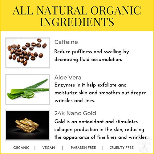 Parches y mascarillas de gel naturales para debajo de los ojos con cafeína (30 pares) - Tratamiento diario antienvejecimiento para bolsas, hinchazón, arrugas, ojeras - Formulado en San Francisco