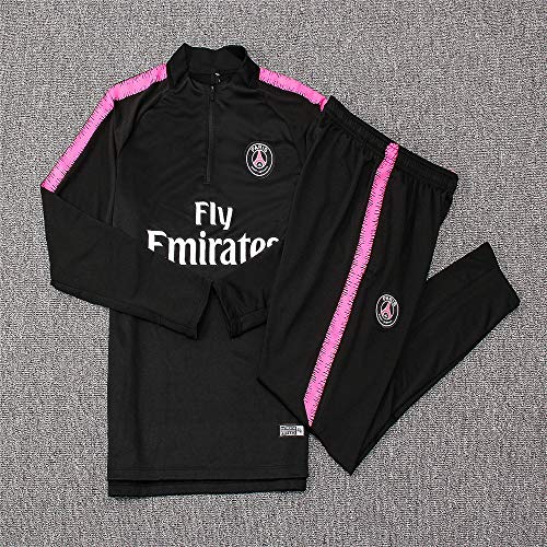 Paris Black Camiseta de Manga Larga Ropa de fútbol Primavera y otoño Apariencia Adultos Sudaderas Trajes de Entrenamiento, S