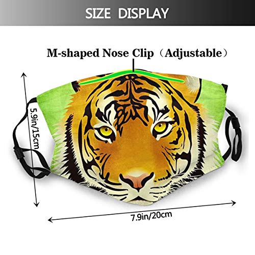 Pasamontañas Tiger Cat Big Cat Animal World con filtro Funda de boca lavable y reutilizable, Funda de boca antipolvo Mas