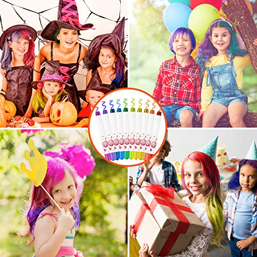 Pascua de Resurrección Tiza de Pelo Temporal del Pelo, Tinte para el cabello 10 Colores Tizas para el Pelo Tiza de Pelo Temporal para Niños Plumas De Tiza Para El Cabello, Plumas Tinte Para El Cabello